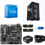 Assembled Computer Intel Core i5-12th gen, RTX 3060 12GB Graphics, 32GB 3200Mhz RAM, 1TB Gen4 SSD, 650 watt Power Supply, Air Cooler, ATX Mid Tower 4 Fan Cabinet, Windows 11 Pro