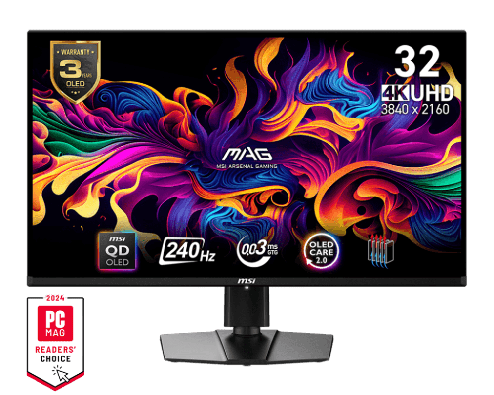 MSI MAG 321UPX QD-OLED Computer Monitor