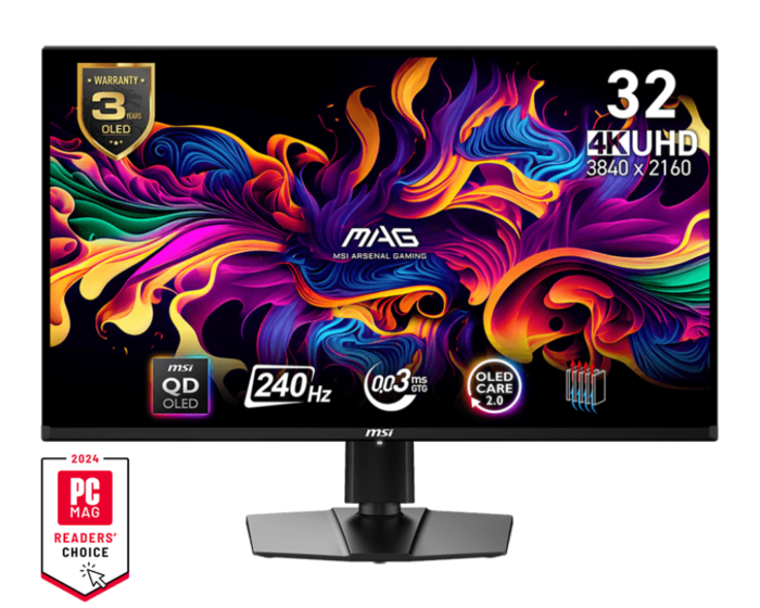 MSI MAG 321UPX QD-OLED Computer Monitor