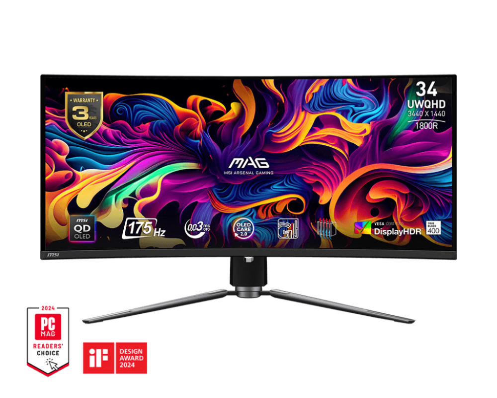 MSI MAG 341CQP QD-OLED Gaming Monitor