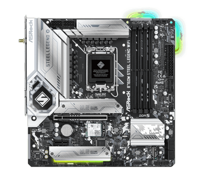 AsRock B760M Steel Legend WiFi Motherboard - Image 2