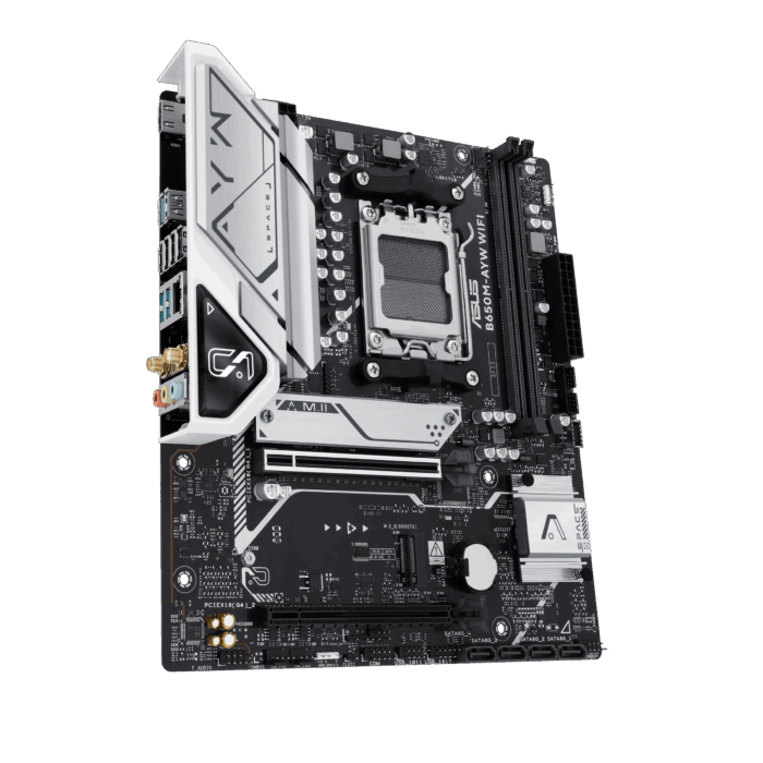 Asus AMD B650 Micro-ATX motherboard with DDR5, PCIe 5.0 M.2 support, HDMI™, Realtek 2.5Gb Ethernet, Wi-Fi 6, rear USB 10Gbps ports, front USB 5Gbps Type-C®, SATA 6 Gbps, Two-Way AI Noise Cancelation, Aura Sync - Image 4