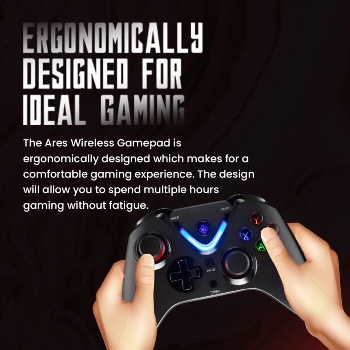 Cosmic Byte Ares Black Wireless Controller for PC,rubberised texture,700 mah battery,Vibration feature - Image 6