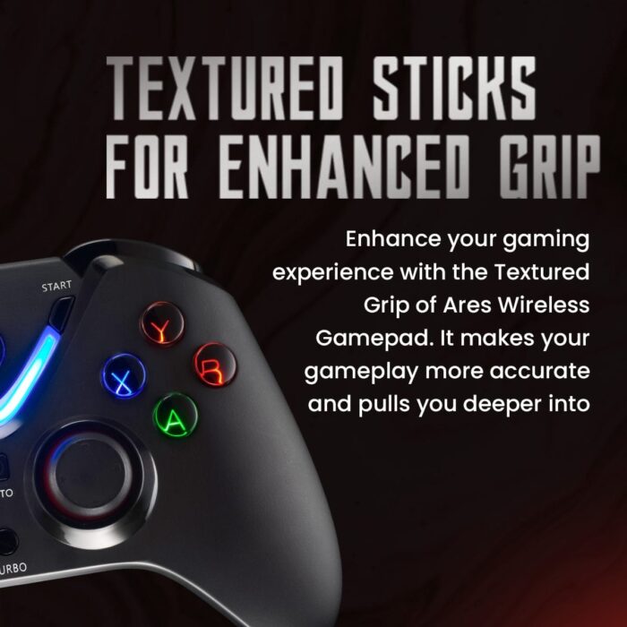 Cosmic Byte Ares Black Wireless Controller for PC,rubberised texture,700 mah battery,Vibration feature - Image 5