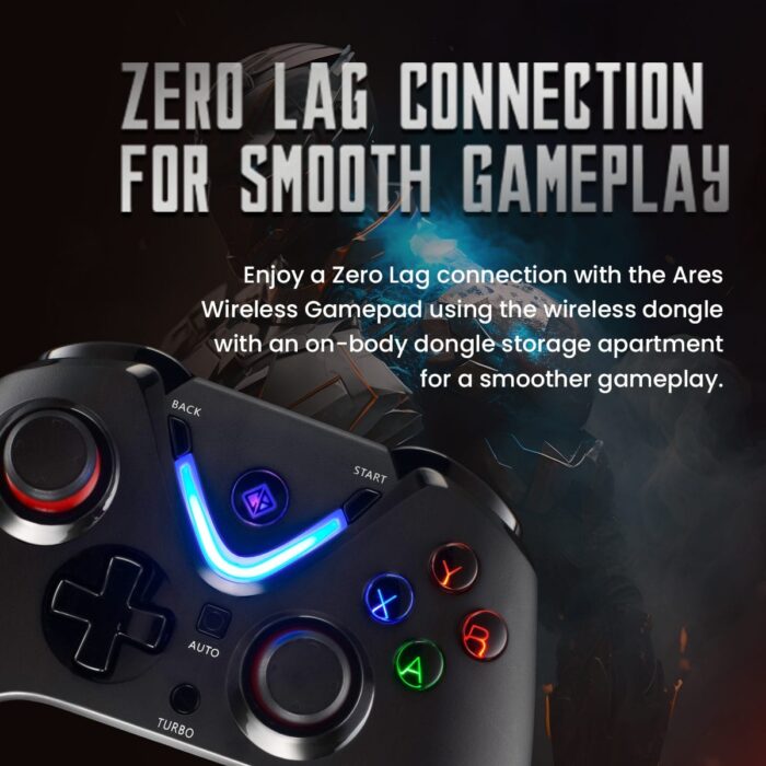 Cosmic Byte Ares Black Wireless Controller for PC,rubberised texture,700 mah battery,Vibration feature - Image 9