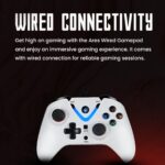 Cosmic Byte Ares Wired Controller for PC, rubberised texture, 700 mah battery, Vibration feature (White Colour) - Image 4