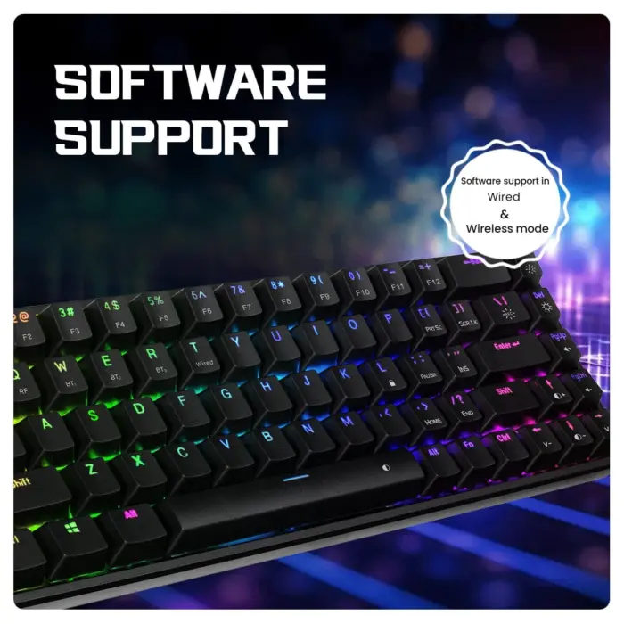 Cosmic Byte CB-GK-40 Artemis Wired + Wireless + Bluetooth 68 Key Per Key RGB Mechanical Gaming Keyboard - Image 4