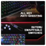 Cosmic Byte CB-GK-40 Artemis Wired + Wireless + Bluetooth 68 Key Per Key RGB Mechanical Gaming Keyboard - Image 10