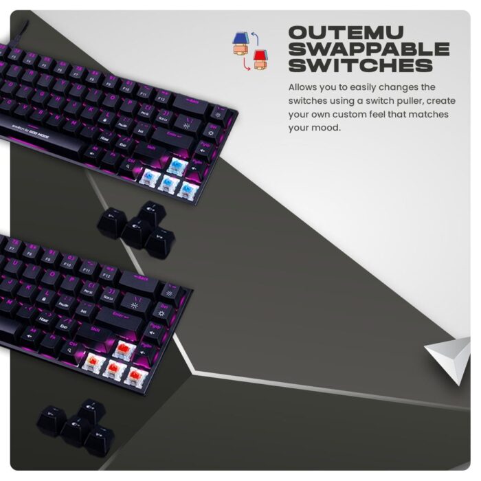 Cosmic Byte Artemis White 68 keys RGB Mechanical keyboard,Outemu Swappable Blue Switch GK36 - Image 8