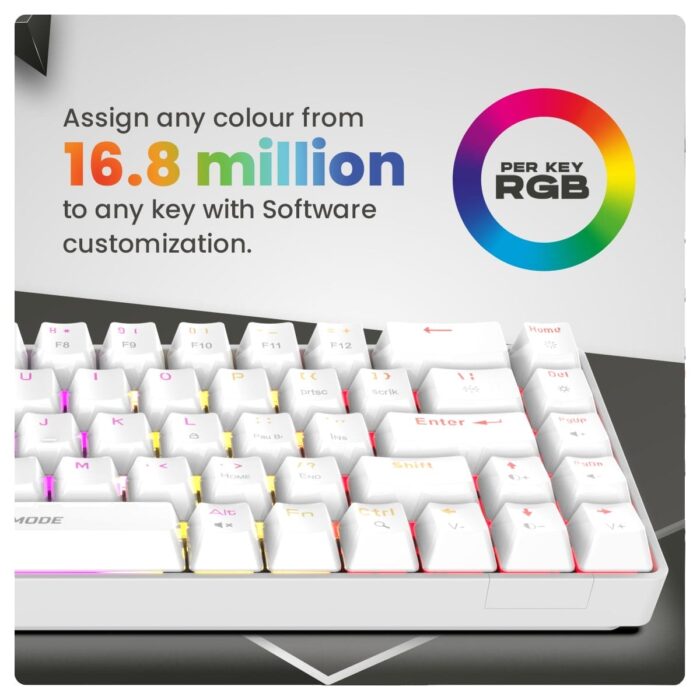 Cosmic Byte Artemis White 68 keys RGB Mechanical keyboard,Outemu Swappable Blue Switch GK36 - Image 6