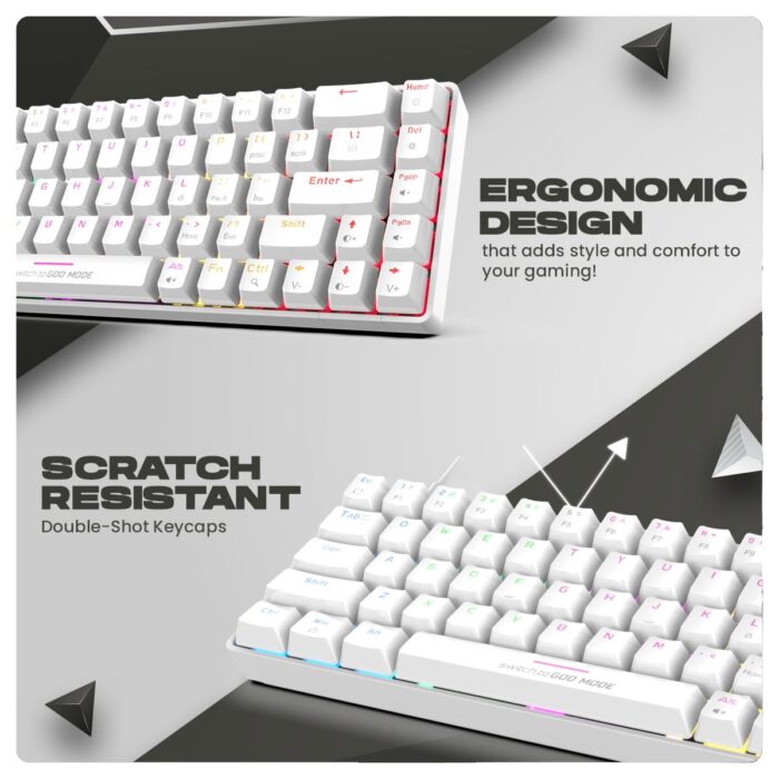 Cosmic Byte Artemis White 68 keys RGB Mechanical keyboard,Outemu Swappable Blue Switch GK36 - Image 4
