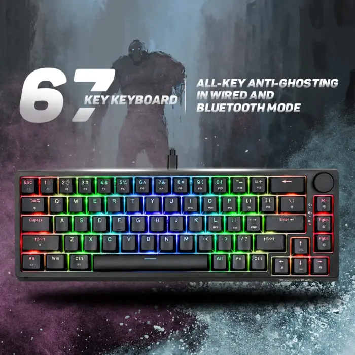 Cosmic Byte CB-GK-33 Astra Hot-Swappable Mechanical Wired & Bluetooth Keyboard with Per Key RGB and Software - Image 9