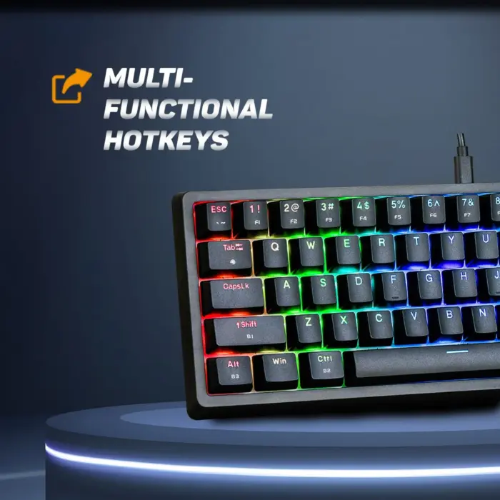 Cosmic Byte CB-GK-33 Astra Hot-Swappable Mechanical Wired & Bluetooth Keyboard with Per Key RGB and Software - Image 5
