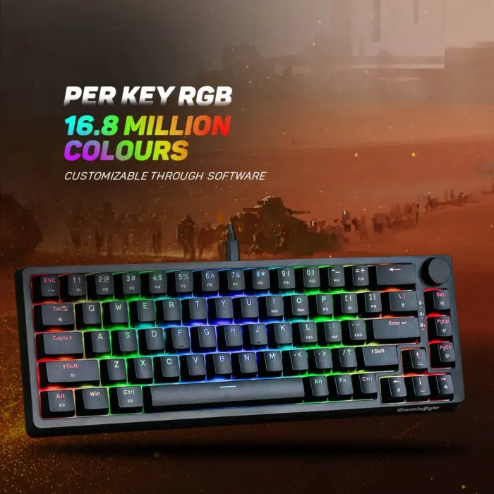 Cosmic Byte CB-GK-33 Astra Hot-Swappable Mechanical Wired & Bluetooth Keyboard with Per Key RGB and Software - Image 4