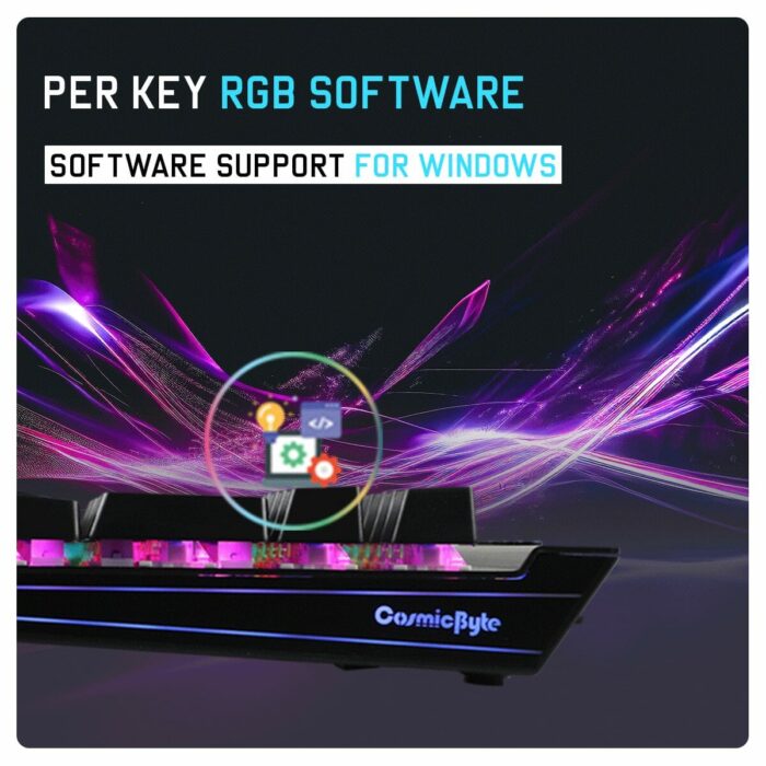 Cosmic Byte Black Eye Pro GK29 (Blue Switch),Full Length Keyboard,Per Key RGB,Wrist Rest,Swappable Outemu Switches - Image 6