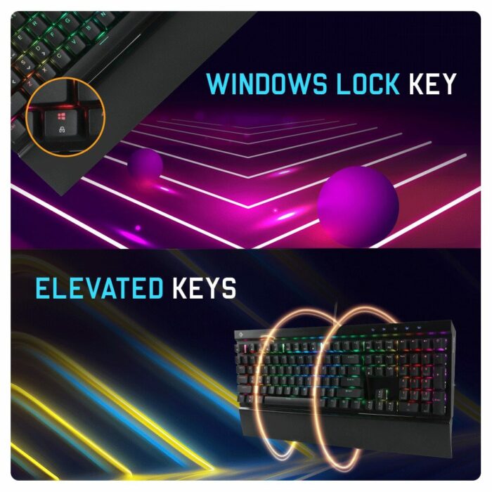 Cosmic Byte Black Eye Pro GK29 (Blue Switch),Full Length Keyboard,Per Key RGB,Wrist Rest,Swappable Outemu Switches - Image 4