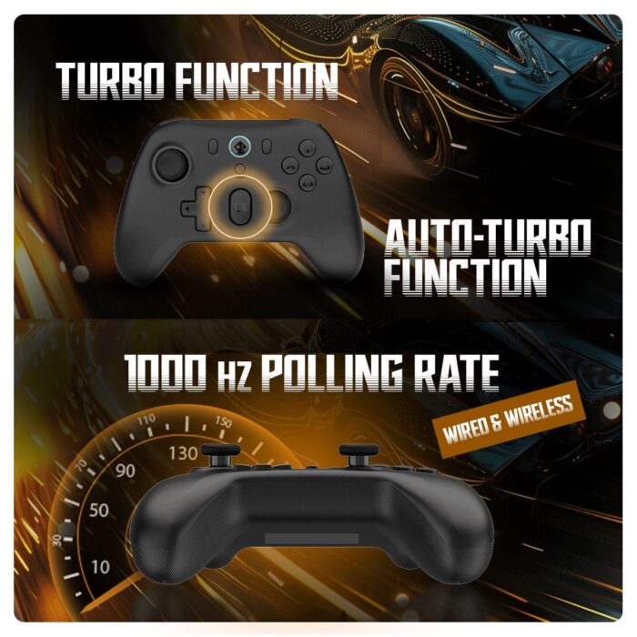 Cosmic Byte Blitz Wired + Wireless Gamepad for PC,Hall Effect Joystick & Triggers,1000 Hz Polling Rate(Black) - Image 6