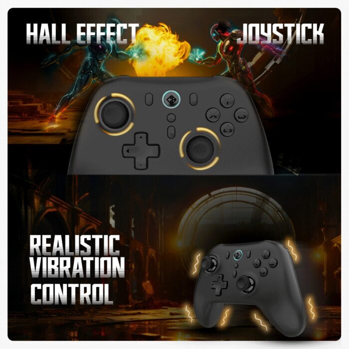 Cosmic Byte Blitz Wired + Wireless Gamepad for PC,Hall Effect Joystick & Triggers,1000 Hz Polling Rate(Black) - Image 5