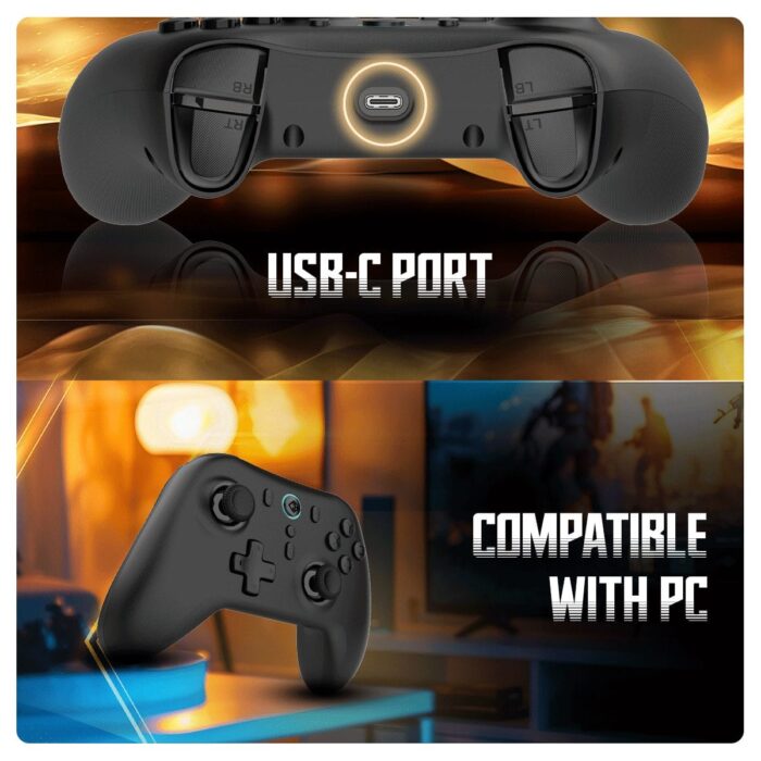 Cosmic Byte Blitz Wired + Wireless Gamepad for PC,Hall Effect Joystick & Triggers,1000 Hz Polling Rate(Black) - Image 3
