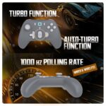 Cosmic Byte Blitz Wired + Wireless Gamepad for PC,Hall Effect Joystick & Triggers,1000 Hz Polling Rate (Grey) - Image 6