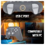Cosmic Byte Blitz Wired + Wireless Gamepad for PC,Hall Effect Joystick & Triggers,1000 Hz Polling Rate (Grey) - Image 2