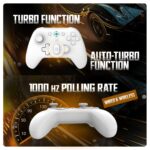 Cosmic Byte Blitz Wired + Wireless Gamepad for PC,Hall Effect Joystick & Triggers,1000 Hz Polling Rate(White) - Image 6