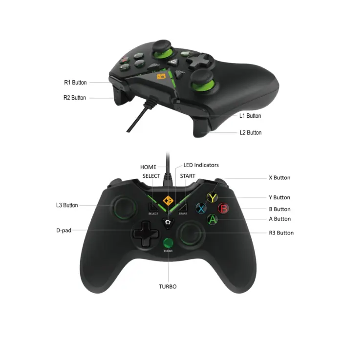 Cosmic Byte C1070T Interstellar Wired Gamepad for PC/PS3 support for Windows XP/7/8/10, Rubberized Texture, Driver - Image 6