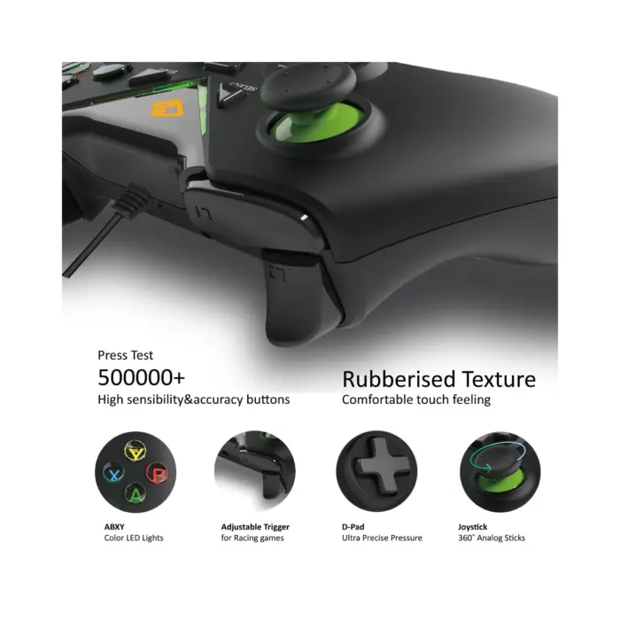 Cosmic Byte C1070T Interstellar Wired Gamepad for PC/PS3 support for Windows XP/7/8/10, Rubberized Texture, Driver - Image 5