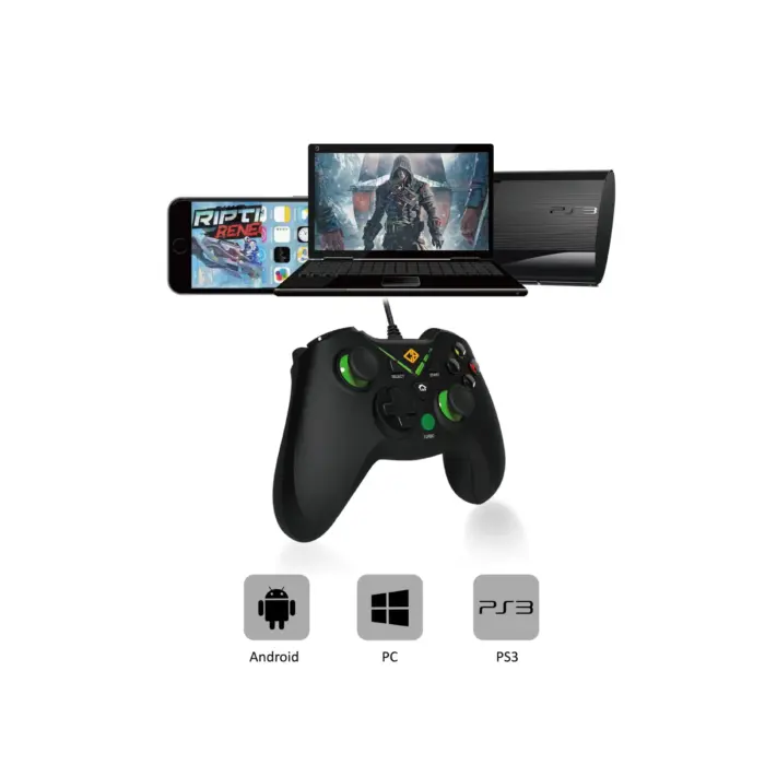 Cosmic Byte C1070T Interstellar Wired Gamepad for PC/PS3 support for Windows XP/7/8/10, Rubberized Texture, Driver - Image 4
