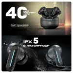 Cosmic Byte CosmoBuds X220 Compact True Wireless Earbuds (TWS), BT 5.3, 40ms Latency GOD Mode™, Music Mode, 40Hrs, DNS, ENC, IPX5, IOP™, Voice Assistant (Black) - Image 6