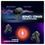 Cosmic Byte CosmoBuds X220 Compact True Wireless Earbuds (TWS), BT 5.3, 40ms Latency GOD Mode™, Music Mode, 40Hrs, DNS, ENC, IPX5, IOP™, Voice Assistant (Black) - Image 5