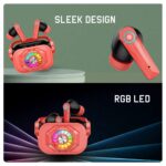 Cosmic Byte Cosmobuds X50 TWS Gaming Earbuds,Bluetooth 5.3,Dual modes Music & Gaming,40 ms Low Latency ,DNS Quad Mics (Red) - Image 4