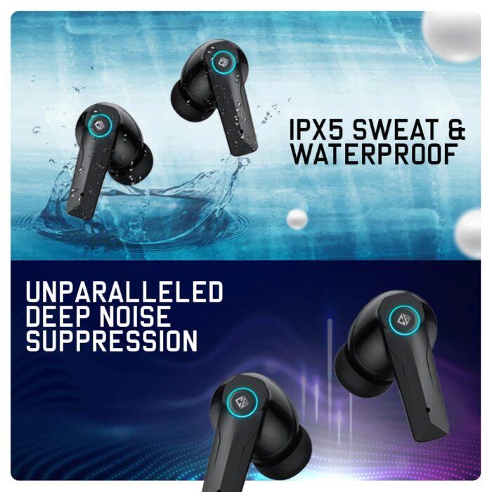 Cosmic Byte Cosmobuds X50 TWS Gaming Earbuds,Bluetooth 5.3,Dual modes Music & Gaming,40 ms Low Latency ,DNS Quad Mics (Black) - Image 7
