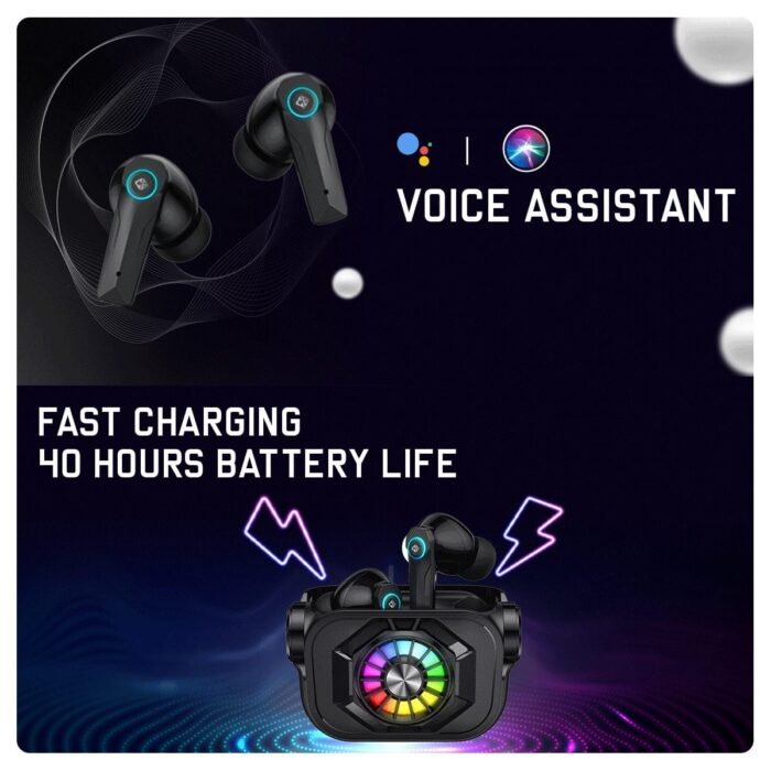 Cosmic Byte Cosmobuds X50 TWS Gaming Earbuds,Bluetooth 5.3,Dual modes Music & Gaming,40 ms Low Latency ,DNS Quad Mics (Black) - Image 5