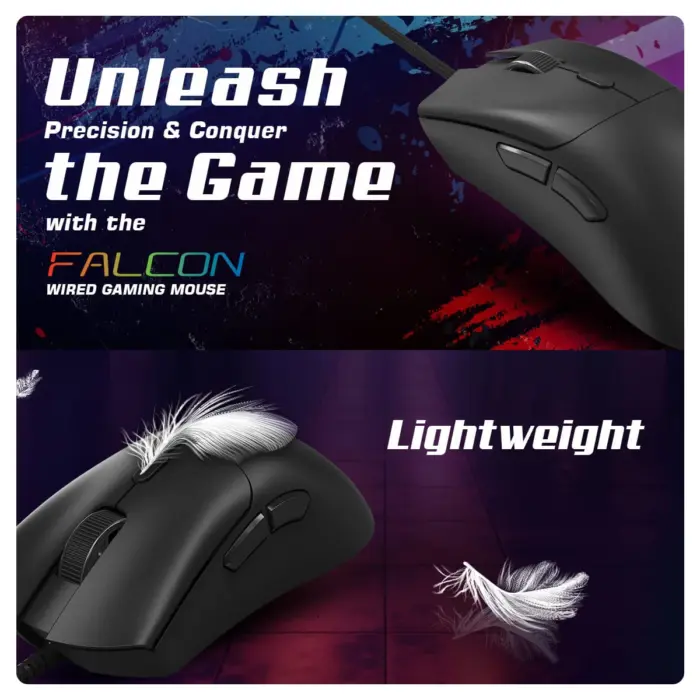 Cosmic Byte Falcon Wired Gaming Mouse,48 gm Lightweight,1000 Hz Polling rate,Pixart 3327 Sensor,200-12400 DPI - Image 7