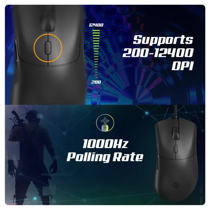 Cosmic Byte Falcon Wired Gaming Mouse,48 gm Lightweight,1000 Hz Polling rate,Pixart 3327 Sensor,200-12400 DPI - Image 5