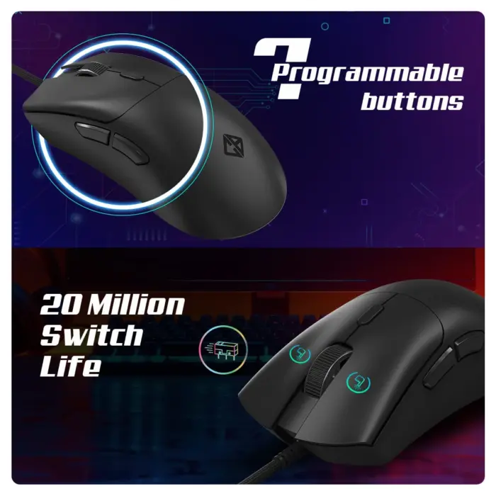 Cosmic Byte Falcon Wired Gaming Mouse,48 gm Lightweight,1000 Hz Polling rate,Pixart 3327 Sensor,200-12400 DPI - Image 3