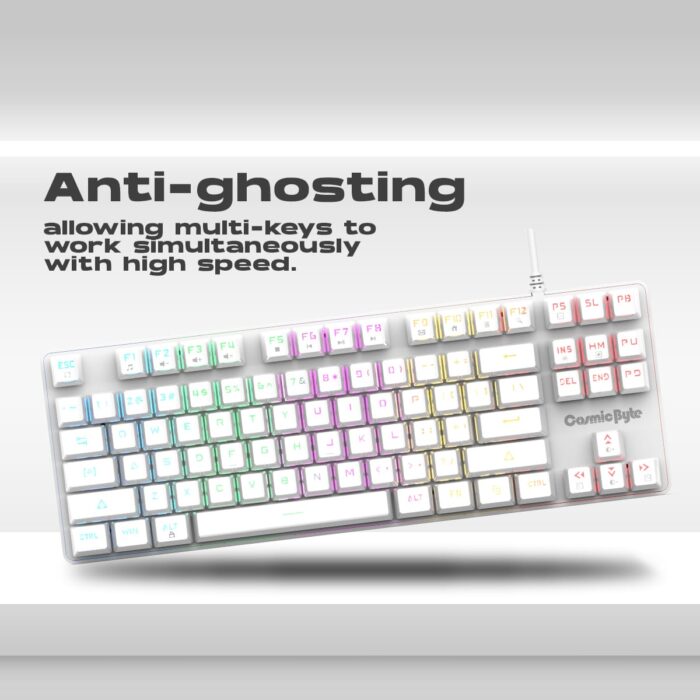 Cosmic Byte 'Firefly' WHITE GK37 per key RGB Ten-Keyless Mechanical Keyboard CB-GK-37 White - Image 6