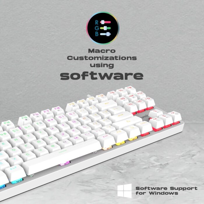 Cosmic Byte 'Firefly' WHITE GK37 per key RGB Ten-Keyless Mechanical Keyboard CB-GK-37 White - Image 3
