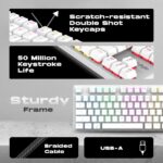 Cosmic Byte 'Firefly' WHITE GK37 per key RGB Ten-Keyless Mechanical Keyboard CB-GK-37 White - Image 2