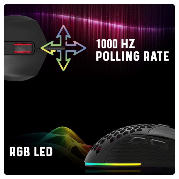 Cosmic Byte Firestorm,67 gms lightweight,1000Hz Polling Rate,Pixart 3327 Sensor,7 Buttons,Customizable DPI (Black) - Image 7