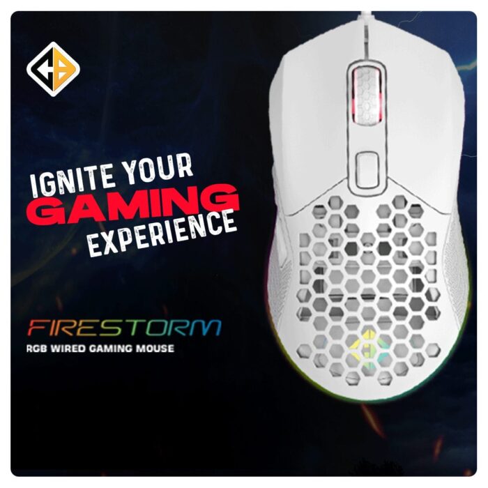 Cosmic Byte Firestorm,67 gms lightweight,1000Hz Polling Rate,Pixart 3327 Sensor,7 Buttons,Customizable DPI (White) - Image 9