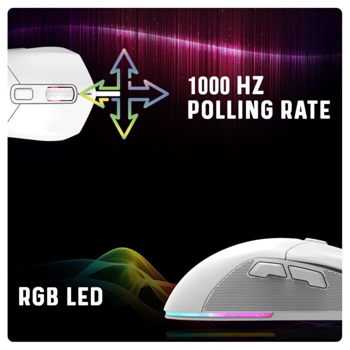 Cosmic Byte Firestorm,67 gms lightweight,1000Hz Polling Rate,Pixart 3327 Sensor,7 Buttons,Customizable DPI (White) - Image 6