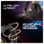 Cosmic Byte Hades 2.4Ghz Wireless + Bluetooth Headphone, 20ms Latency, 100Hrs Battery Life, 53mm Driver (Black) - Image 5