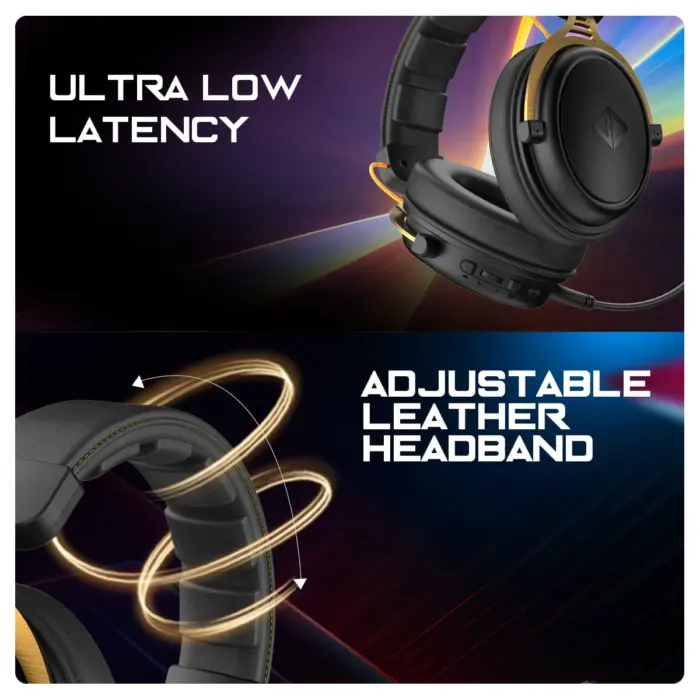 Cosmic Byte Hades 2.4Ghz Wireless + Bluetooth Headphone, 20ms Latency, 100Hrs Battery Life, 53mm Driver (Black) - Image 5