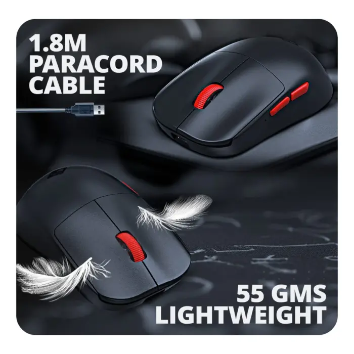Cosmic Byte Hypernova Tri-Mode Wireless/Bluetooth/Wired Gaming Mouse (Pixart 3395 sensor,55 gms Lightweight,200-26000 DPI,8000 Hz Polling rate,Replacable Battery) - Image 2