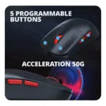 Cosmic Byte Hypernova Tri-Mode Wireless/Bluetooth/Wired Gaming Mouse (Pixart 3395 sensor,55 gms Lightweight,200-26000 DPI,8000 Hz Polling rate,Replacable Battery) - Image 5