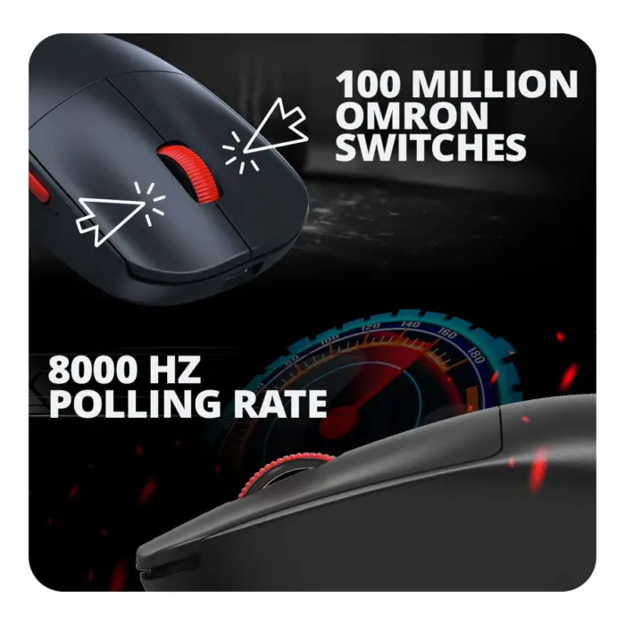 Cosmic Byte Hypernova Tri-Mode Wireless/Bluetooth/Wired Gaming Mouse (Pixart 3395 sensor,55 gms Lightweight,200-26000 DPI,8000 Hz Polling rate,Replacable Battery) - Image 6