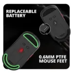 Cosmic Byte Hypernova Tri-Mode Wireless/Bluetooth/Wired Gaming Mouse (Pixart 3395 sensor,55 gms Lightweight,200-26000 DPI,8000 Hz Polling rate,Replacable Battery) - Image 8