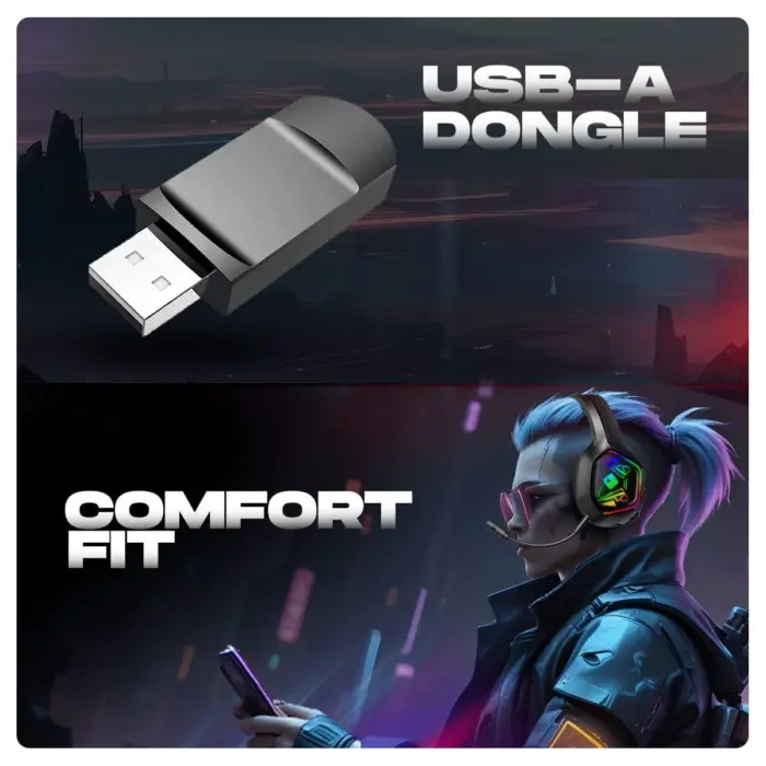 Cosmic Byte Immortal 2.4Ghz Wireless + Bluetooth + Wired Headphone (Black) - Image 3